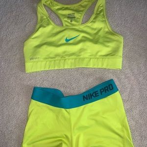 NIKE PRO SPORTS BRA AND SHORTS SET